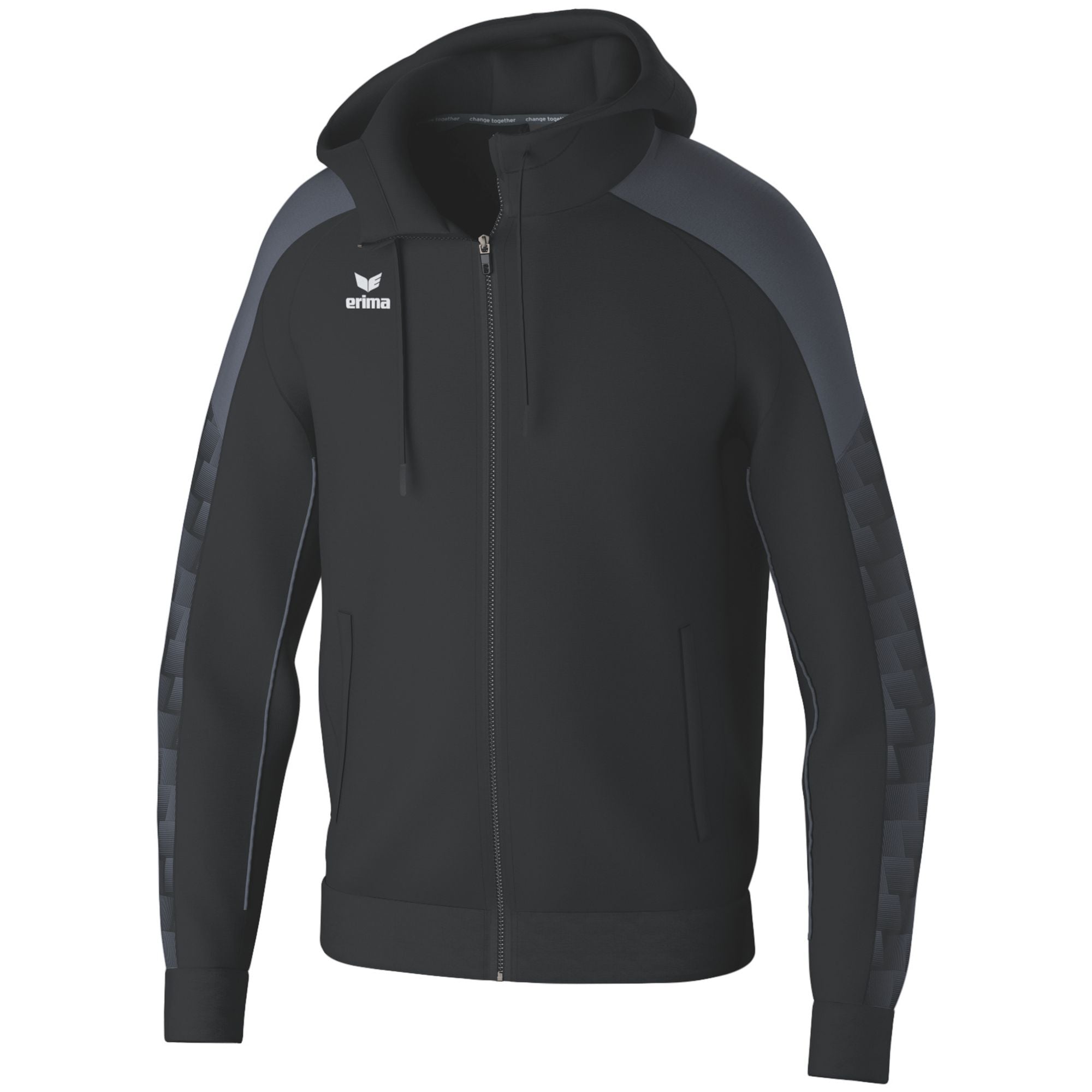 Erima Evo Star Trainingsjack Met Capuchon Zwart/leigrijs Junior