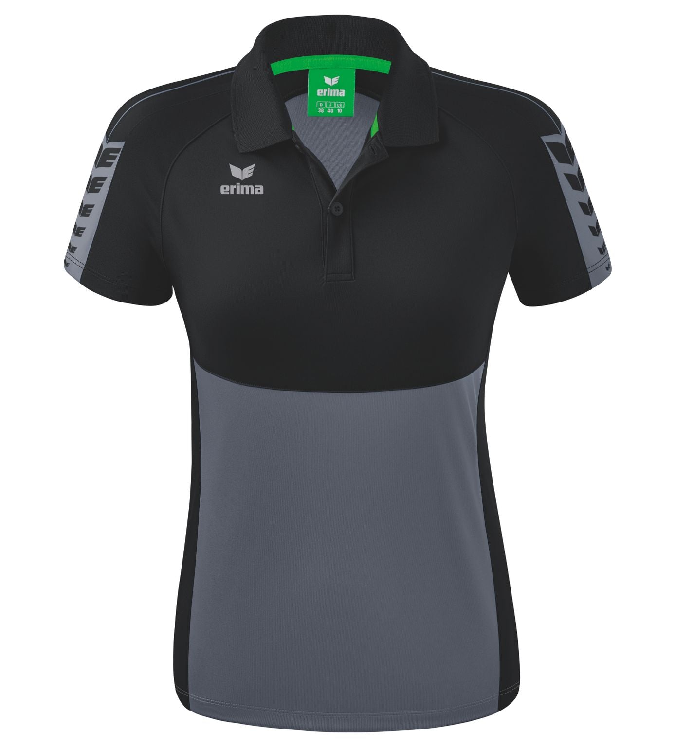 Erima Six Wings Poloshirt Leigrijs/zwart