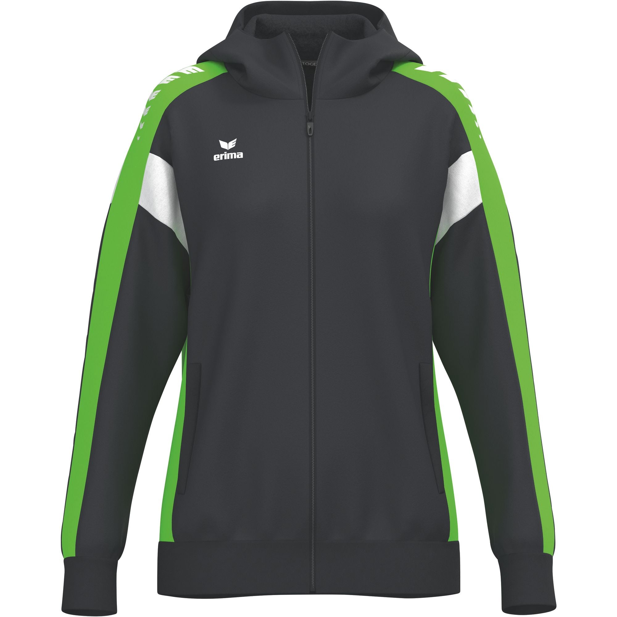 Chaqueta de entrenamiento Erima Celebrate 125 con capucha negro/verde Gecko