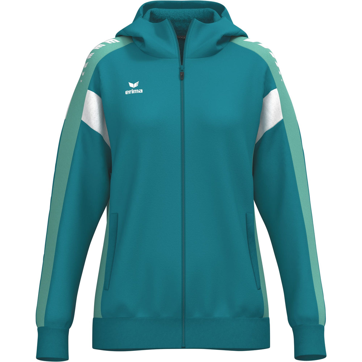 Erima Celebrate 125 Trainingsjacke mit Kapuze Tahitianblau/Mint