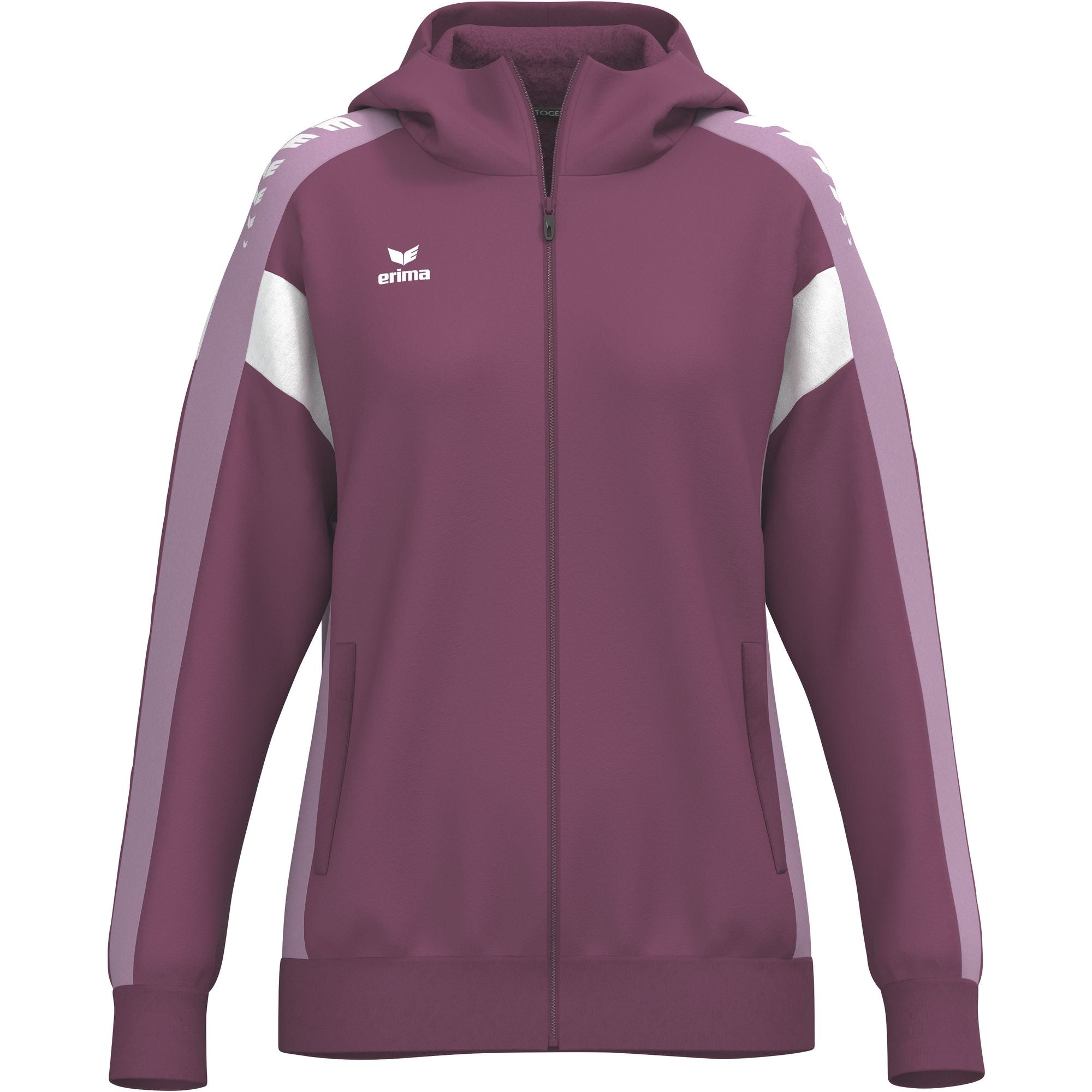 Chaqueta de entrenamiento Erima Celebrate 125 con capucha Burdeos/lavanda