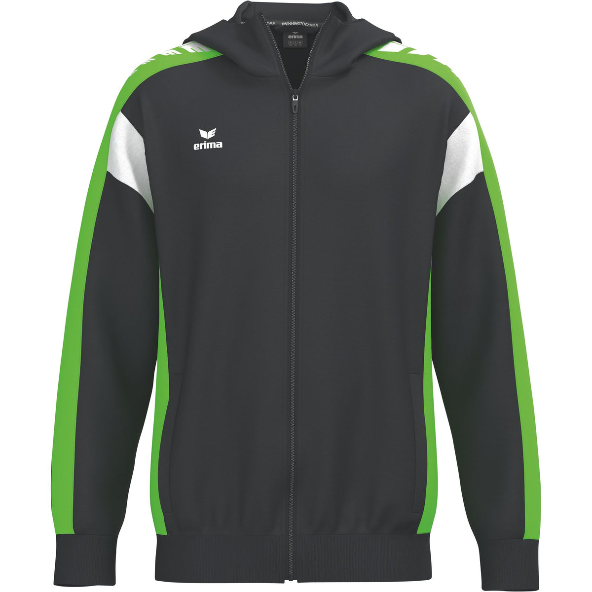 Erima Celebrate 125 Trainingsjacke mit Kapuze Schwarz/grüner Gecko