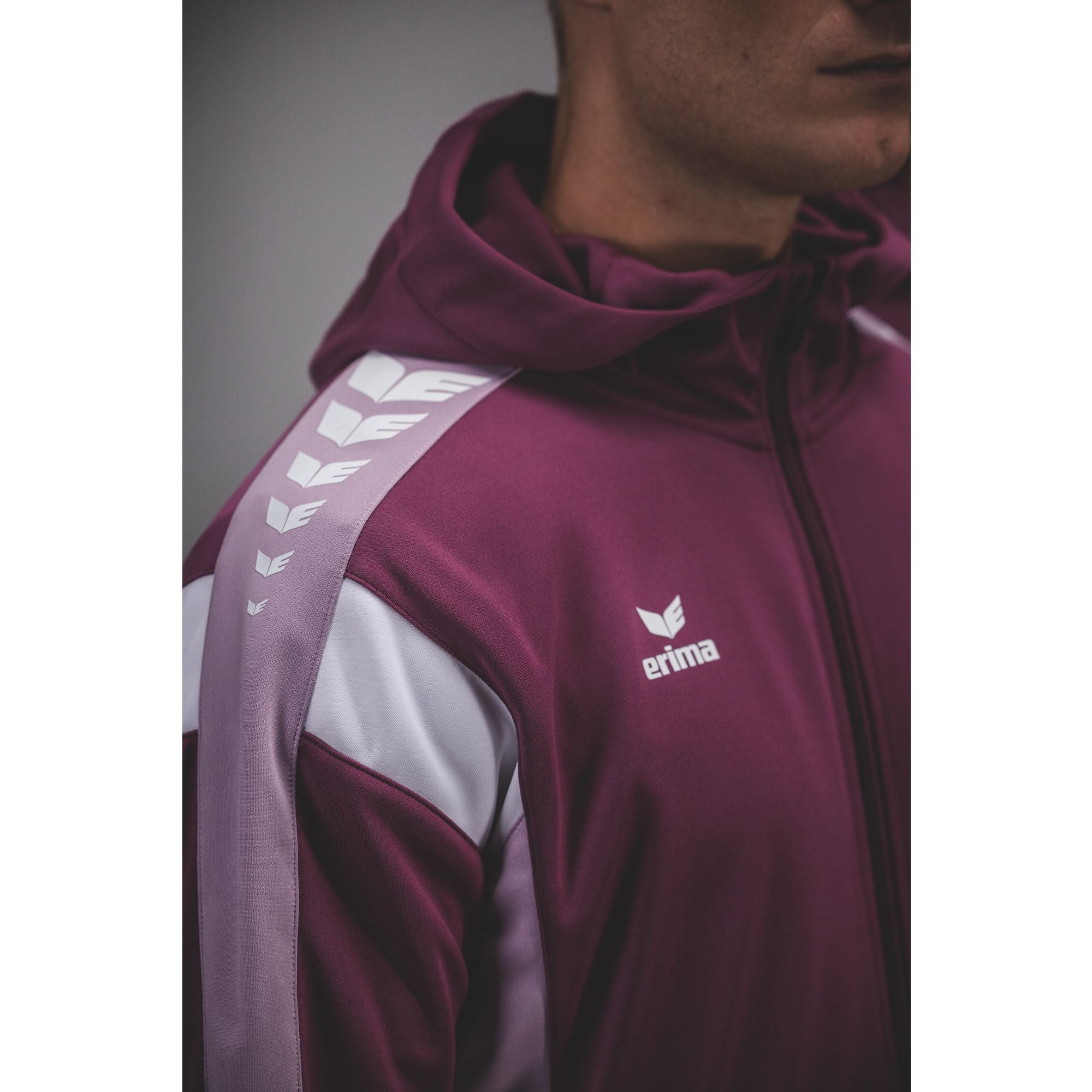 Erima Celebration 125 Trainingsjack met capuchon Bordeaux/lavendel