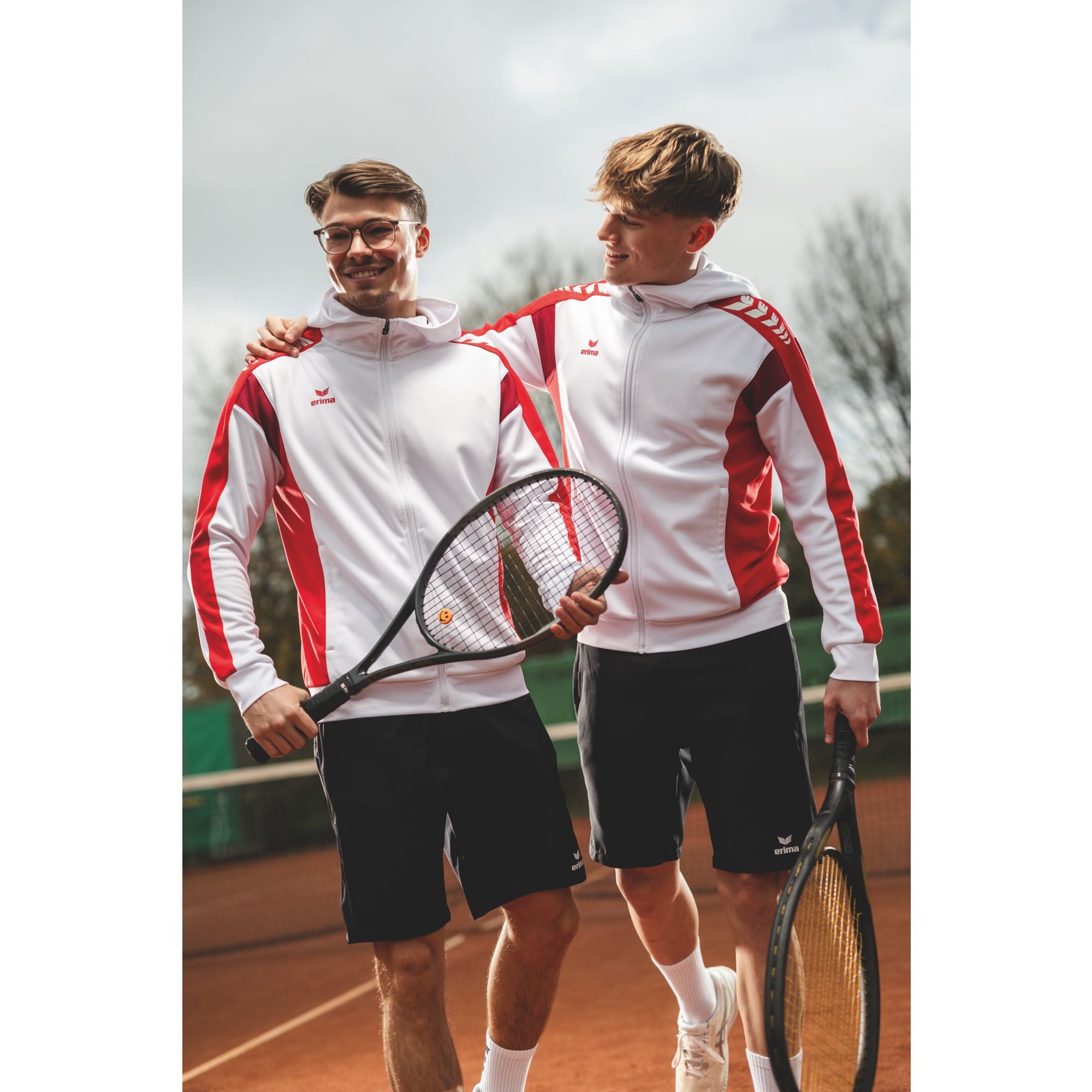 Erima Celebrate 125 Trainingsjacke mit Kapuze Weiß/Rot Junior
