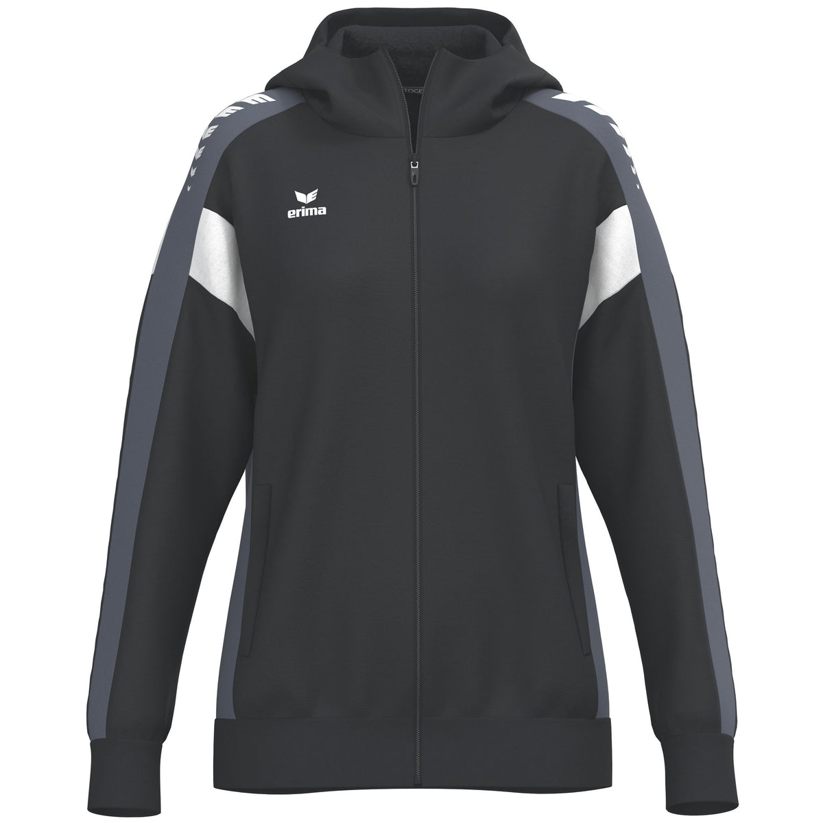 Erima Celebrate 125 Trainingsjacke mit Kapuze Schwarz/Schiefergrau
