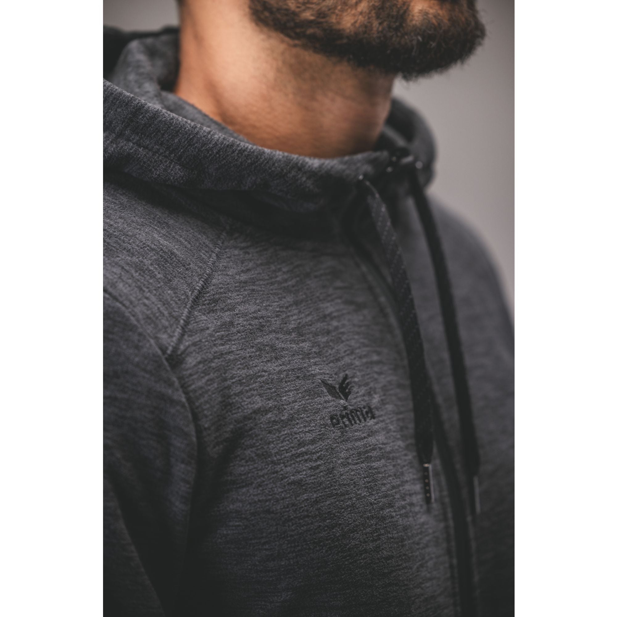 Erima Fleecejacke Schwarz Meliert