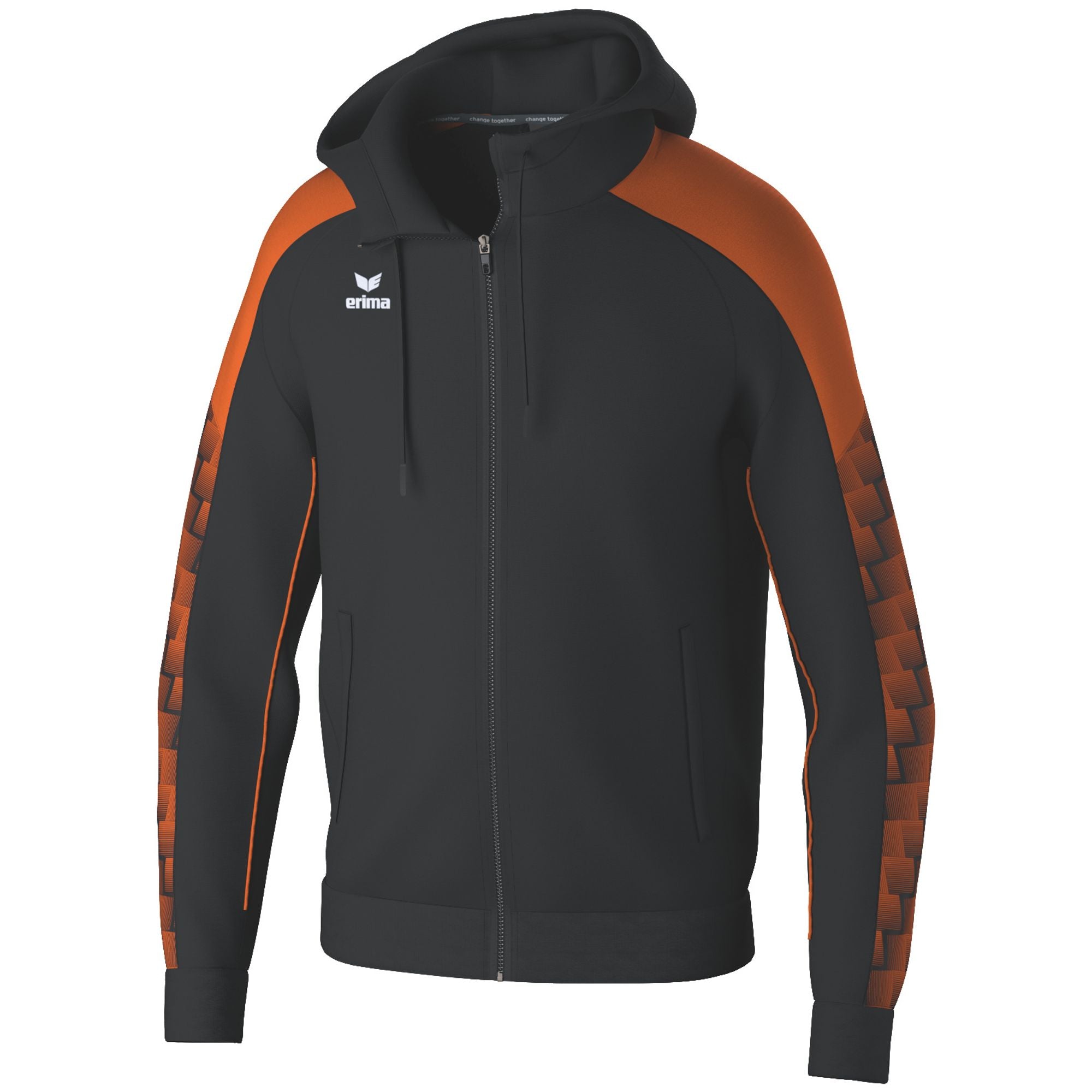 Erima Evo Star Trainingsjack Met Capuchon Zwart/oranje Junior