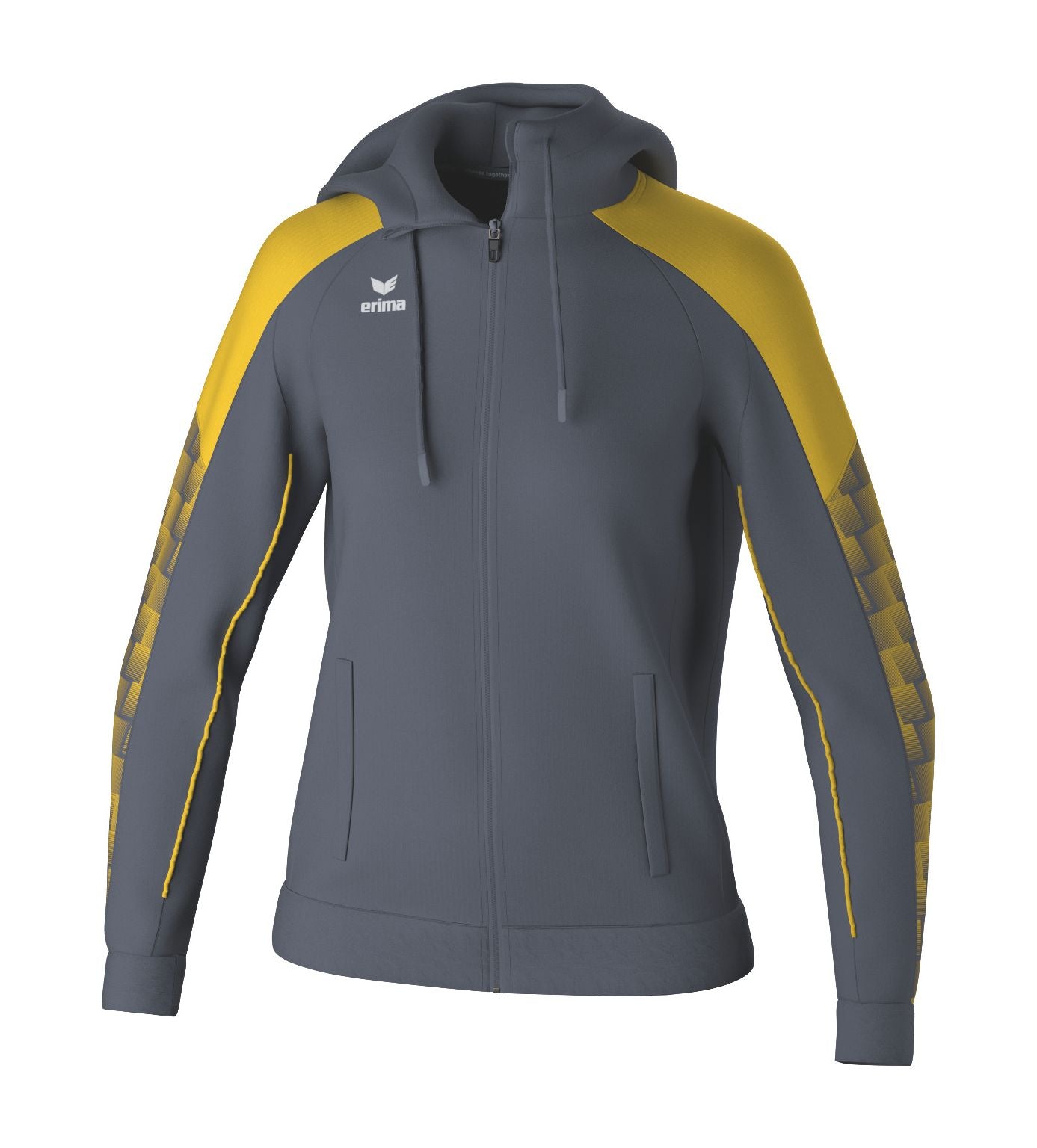 Giacca da allenamento Erima Evo Star con cappuccio Grigio ardesia/giallo