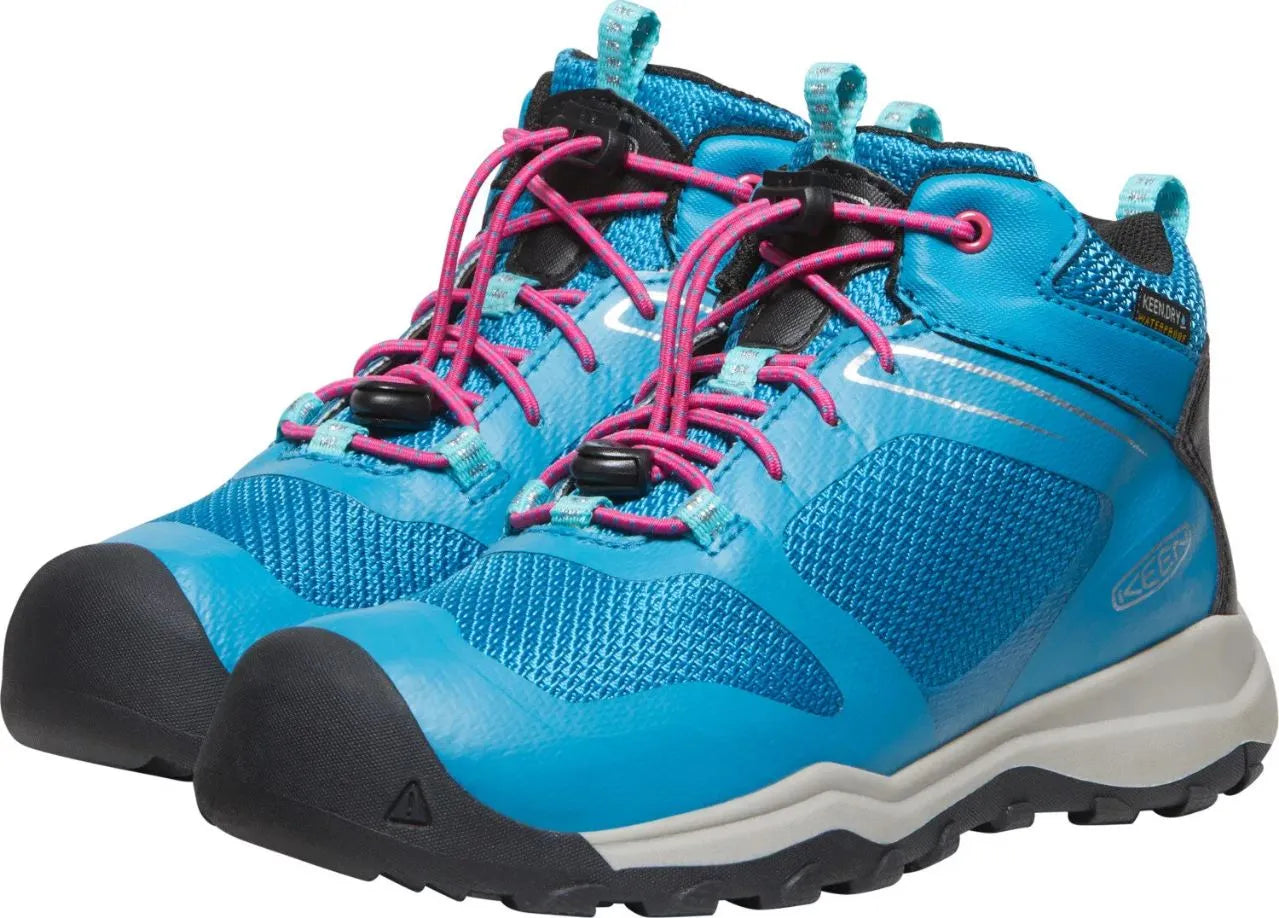 Chaussures enfants Keen jr wanduro mid wp fjord bleu/fuchsia violet 32-33