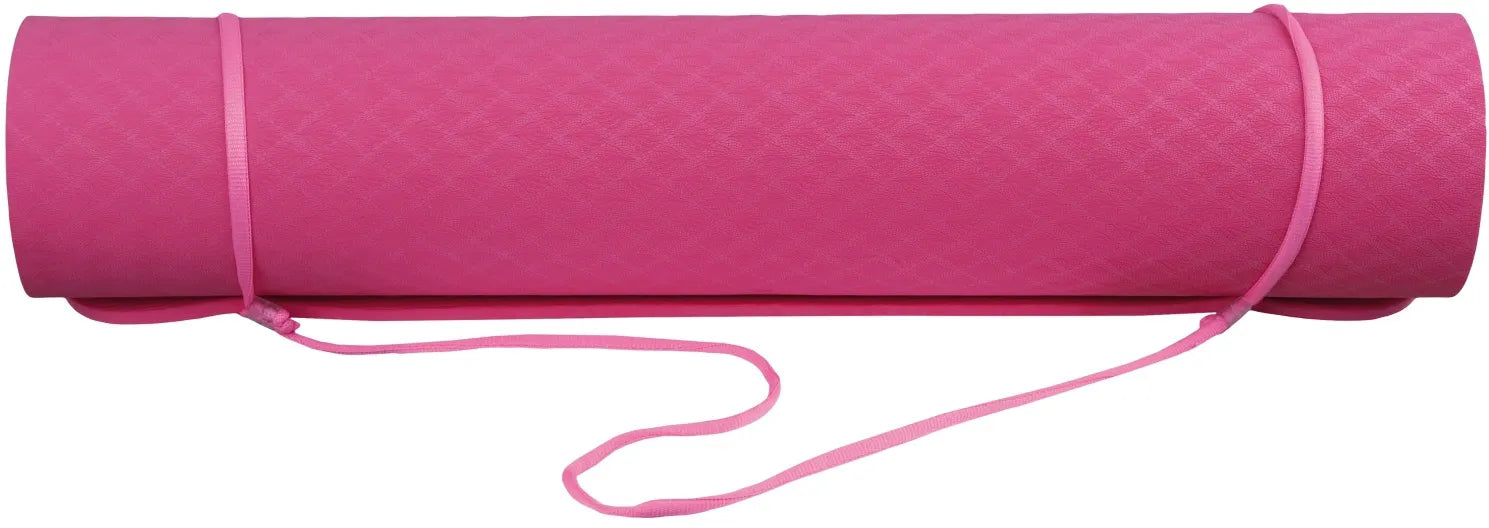 Esterilla de ejercicio con techo inclinado, esterilla de yoga, grosor 0,6 cm, rosa