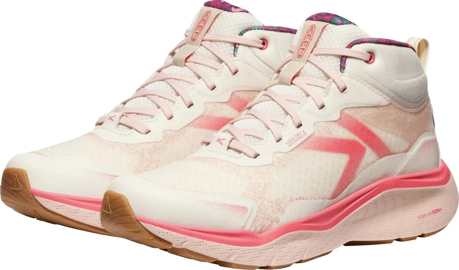 Women's Shoes Keen Wmns Leiki Mid Wp Birch/cameo Rose White