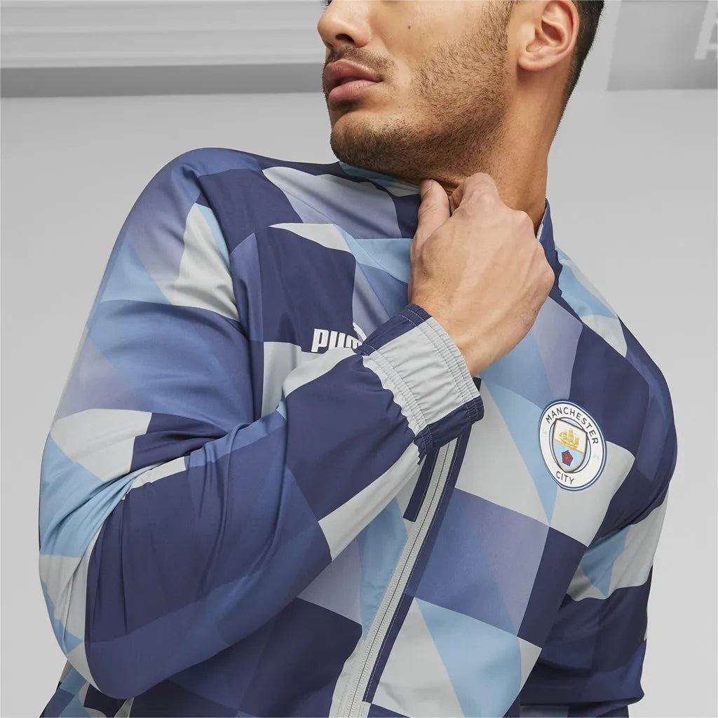 Herren Puma Manchester City Prematch Jacke Grau