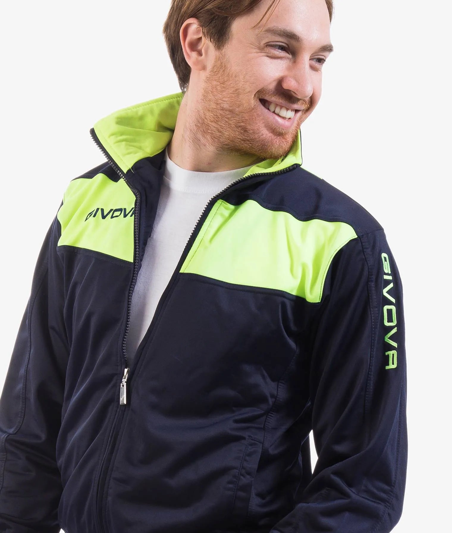 Sportset Givova Visa Marineblau-Amarillo Fluo Blau