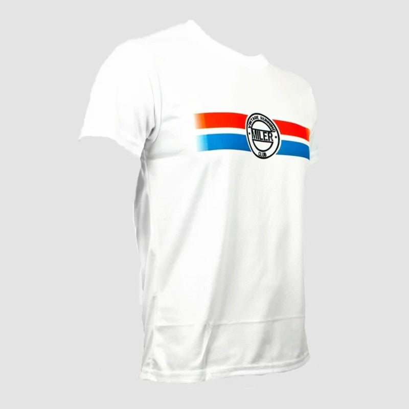 Camiseta Manga Corta Miler Hombre Iffley Road Tejido Dry Sublimación Branco