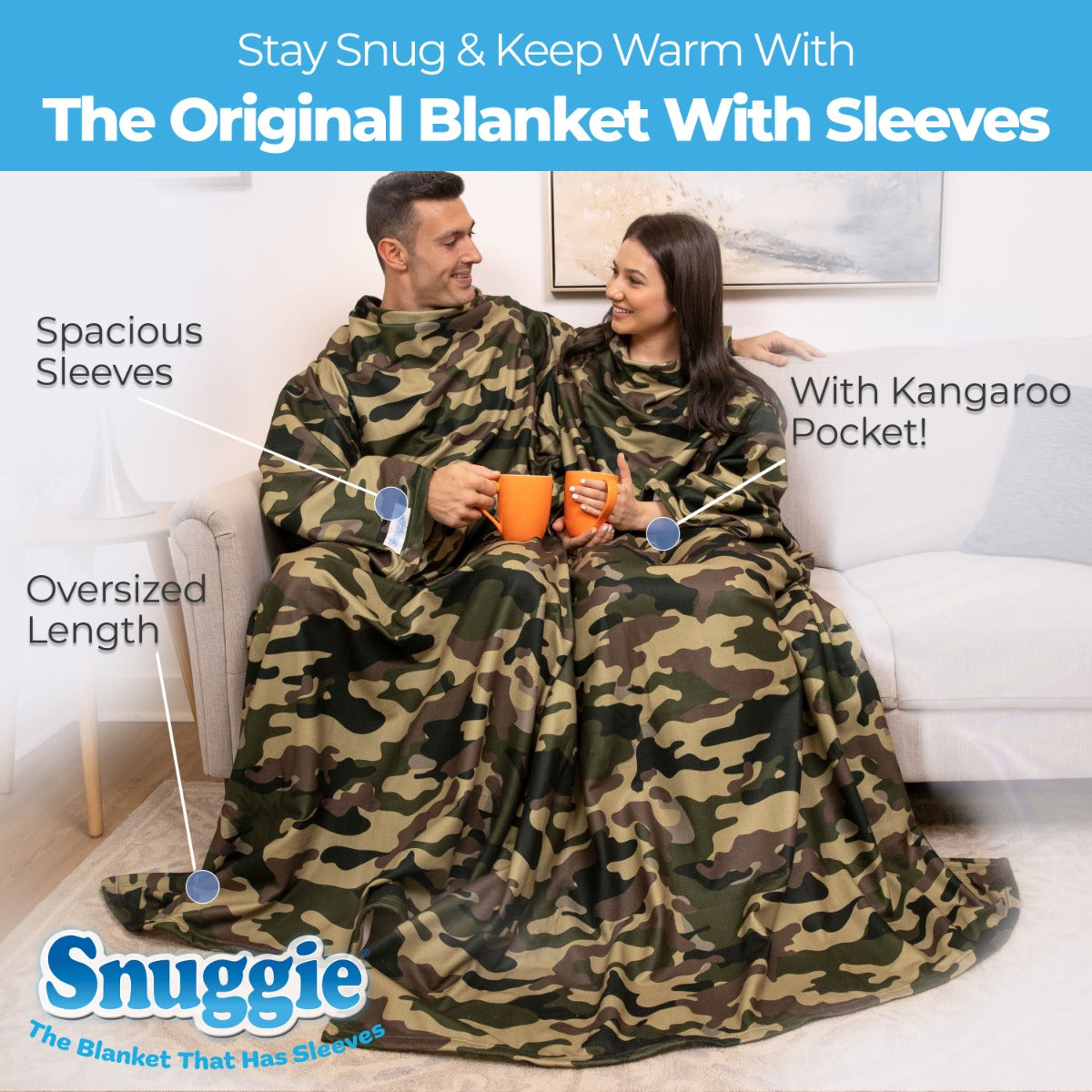 Snuggie – Decken-Fleece – Grün Camo