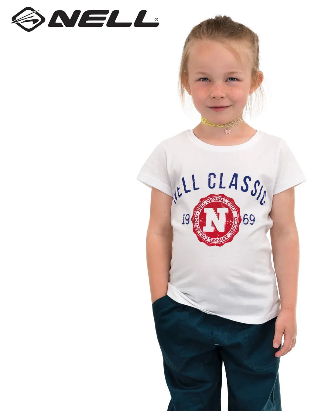 T-shirt per bambini Nell Classic Bianca