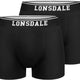 Lonsdale Oxfordshire Pack de 2 Boxers Hombre Negro