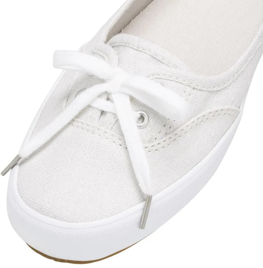 Keds Teacup Bróga Airgid Stripe Lurex