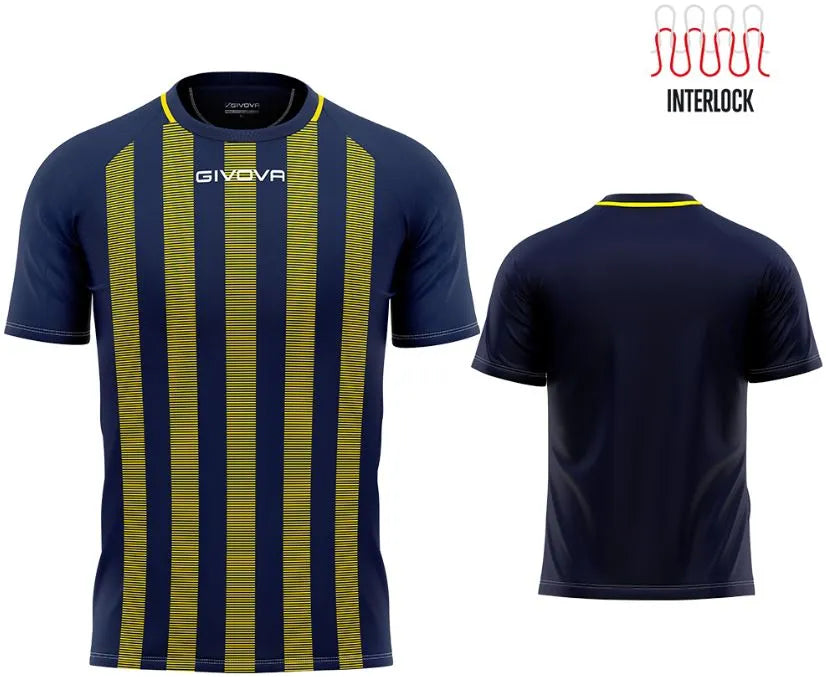 Camiseta Deportiva Givova Rugby Azul-amarillo Azul
