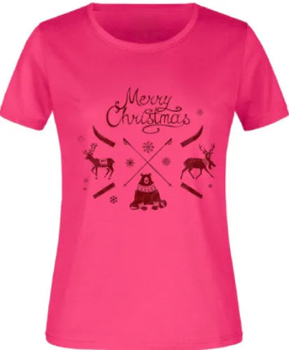 Dames T-shirt Jm Christmas Roze