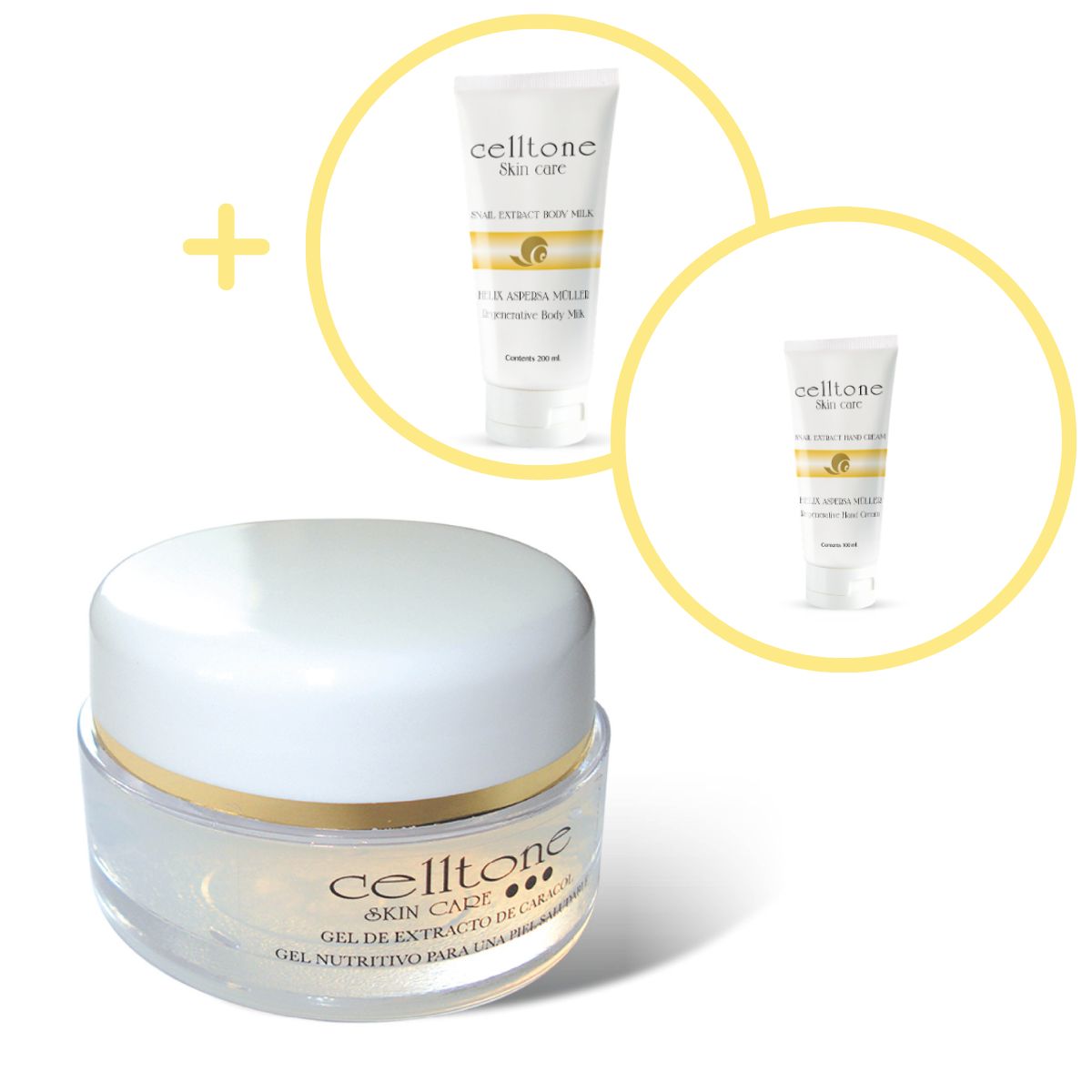 Celltone – Ansigtscreme 50ml + Kropsmælk 200ml + Håndcreme 100ml