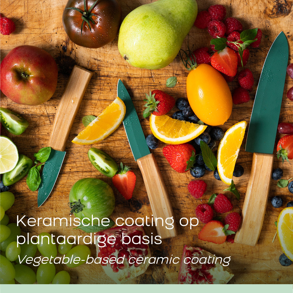 Just Vegan – Keramisk knivsæt – 5 stk