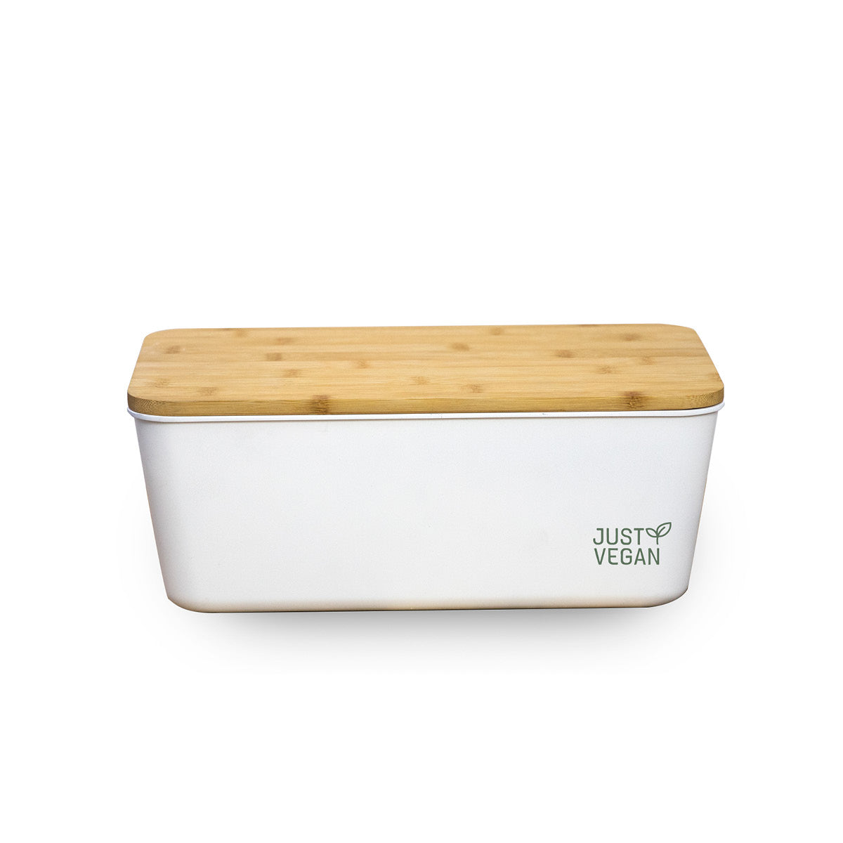 Just Vegan – Panera con tabla de cortar de bambú – Blanco