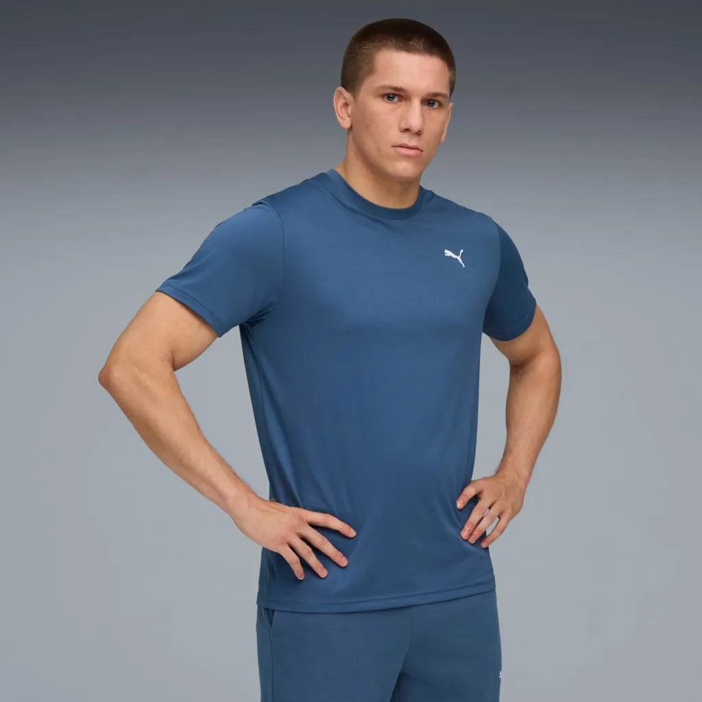 Camiseta puma ess solid cat masculina azul