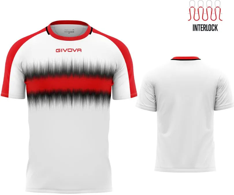 Sports T-shirt Givova Radio Red-black White