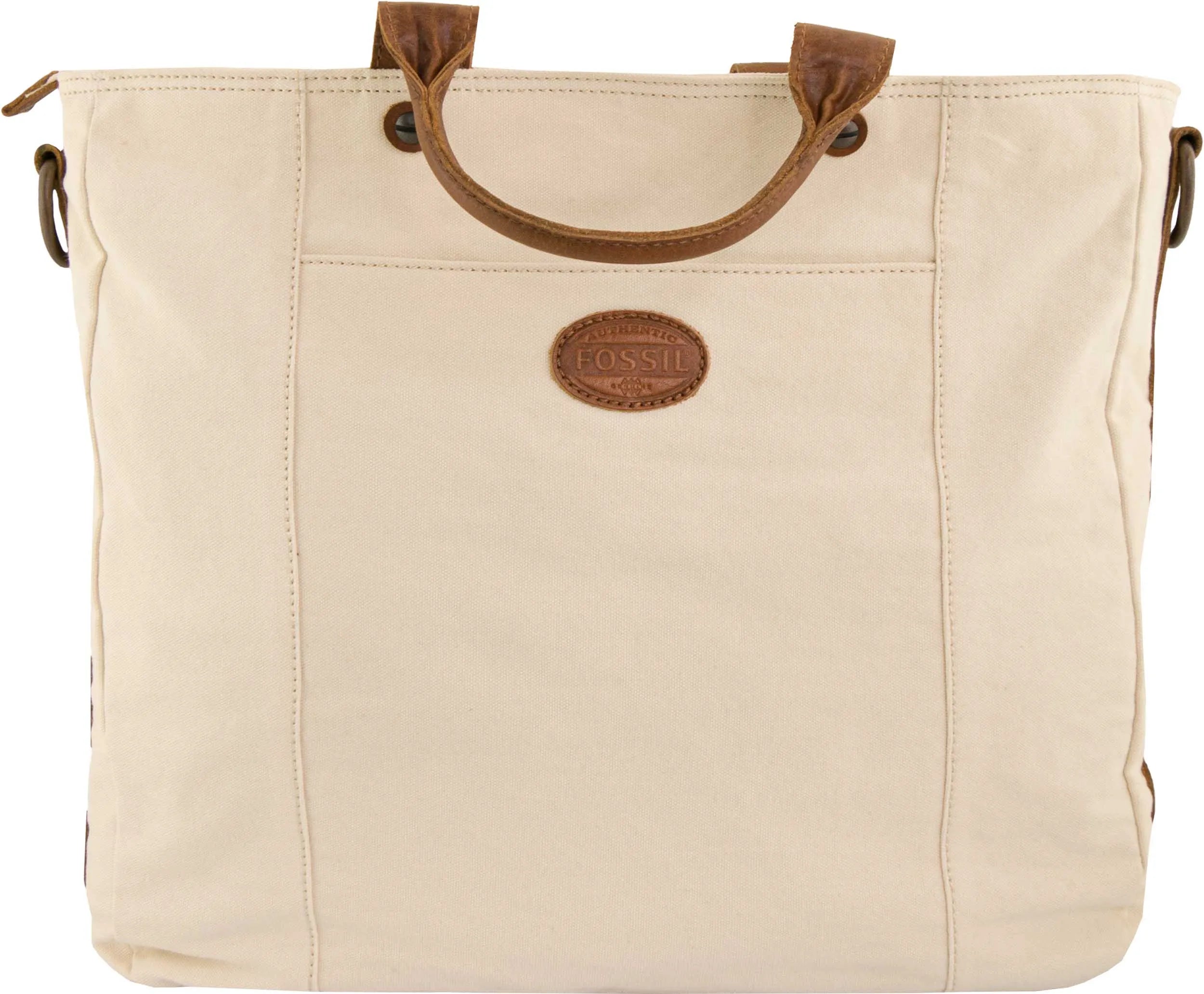Tasche Fossil Herren Umhängetasche Carrier Utility Beige Weiß