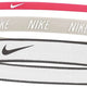 Zestaw trzech opasek na głowę Nike Różowo-żelazo-biały Różowy/biały