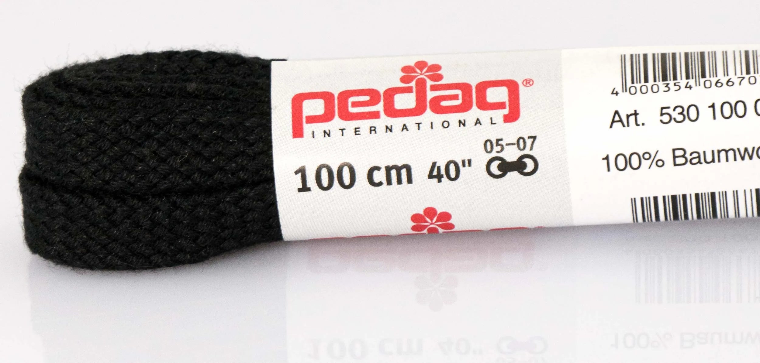 Tkaničky Pedag ploché široké 100 cm černé