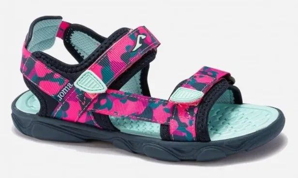 Sandálias infantis joma boat azul marinho-turquesa rosa 31