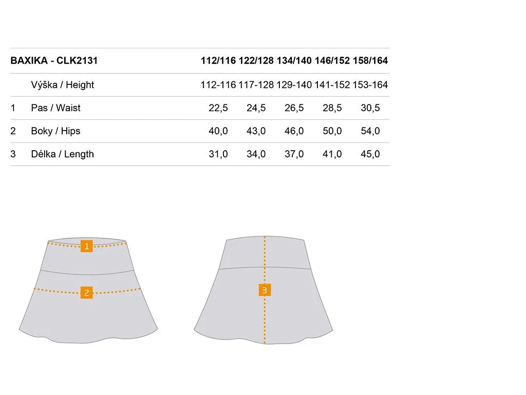 Lúb sciorta spóirt leanaí baxika oráiste 116