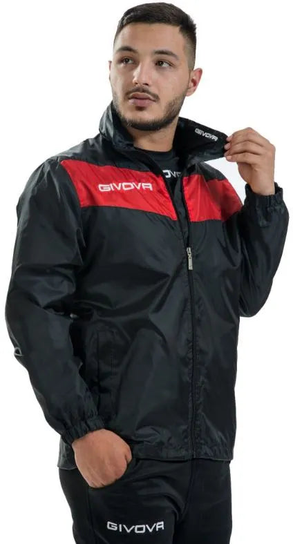 Sportjack Givova Rain Nero-rosso Zwart