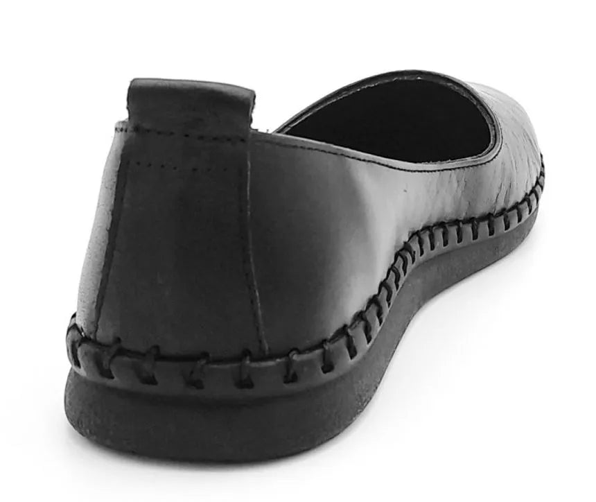 Ballerines en cuir pour femmes nell noir 37