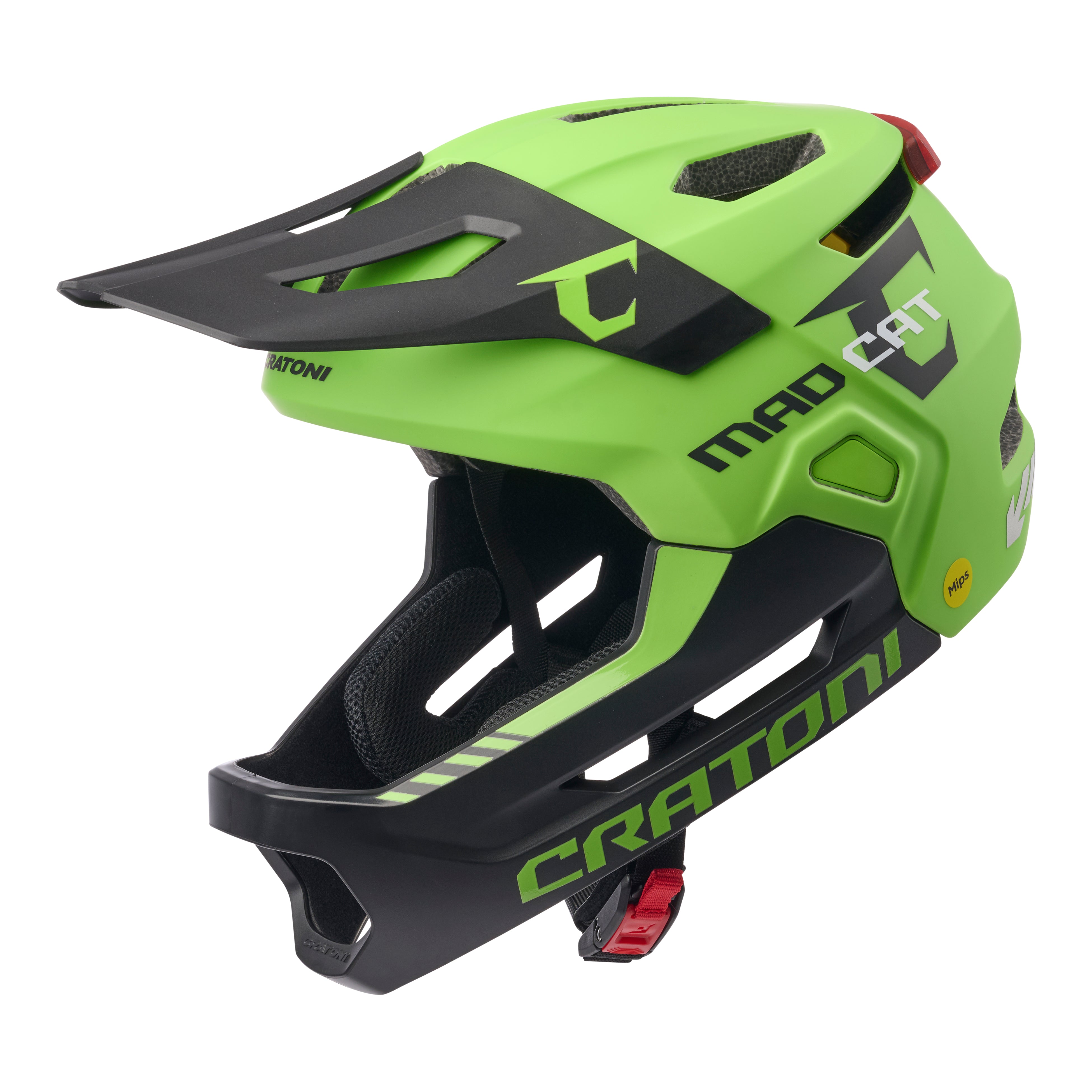 Cratoni Madcat Mips Lime/black Matt Children's Helmet - S/m (49-56cm)