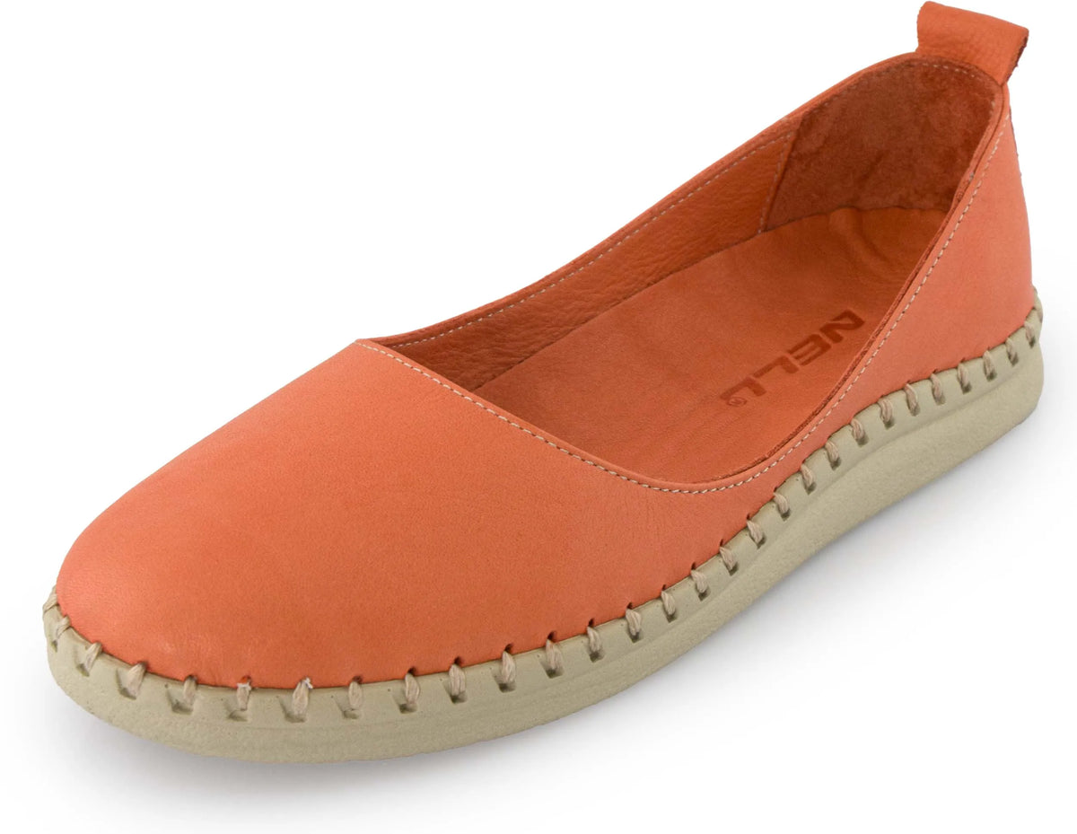 Dámske kožené baleríny Nell Pumpkin Orange