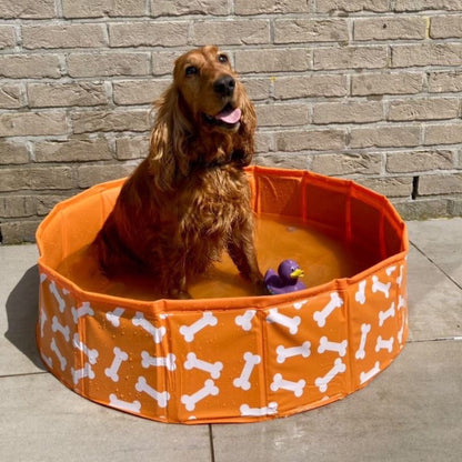 Swim Essentials Hundebassin - Orange - Bonebash - Ø 80 Cm