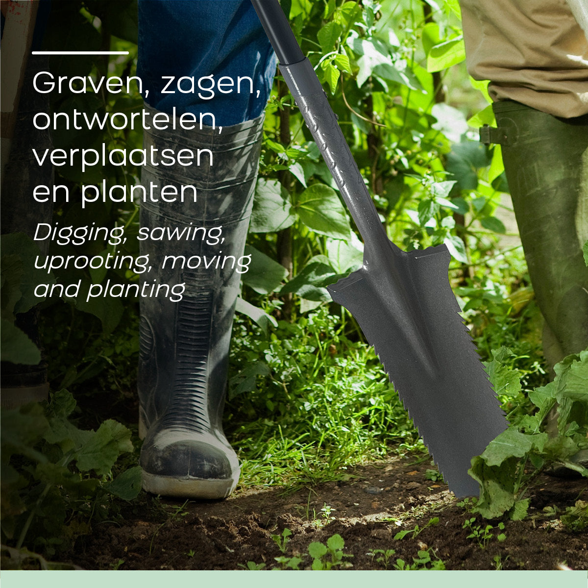 De Wortelkiller – Gartenspaten – Grau