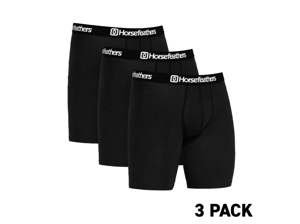 Boxer lunghi Horsefeathers Dynasty, confezione da 3 (nero)