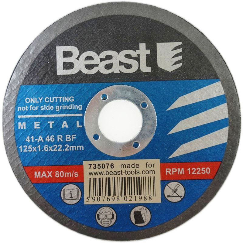 Cutting And Grinding Disc 125 X 1.6 X 22.2 Mm Beast