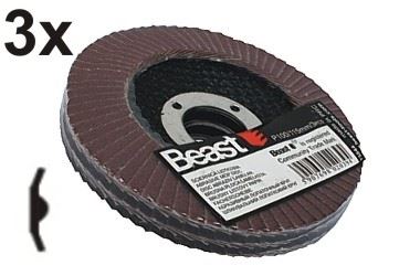 Roth Meilt Diosca Scríobach P80 Grit 125 Mm 3 Pcs Beast
