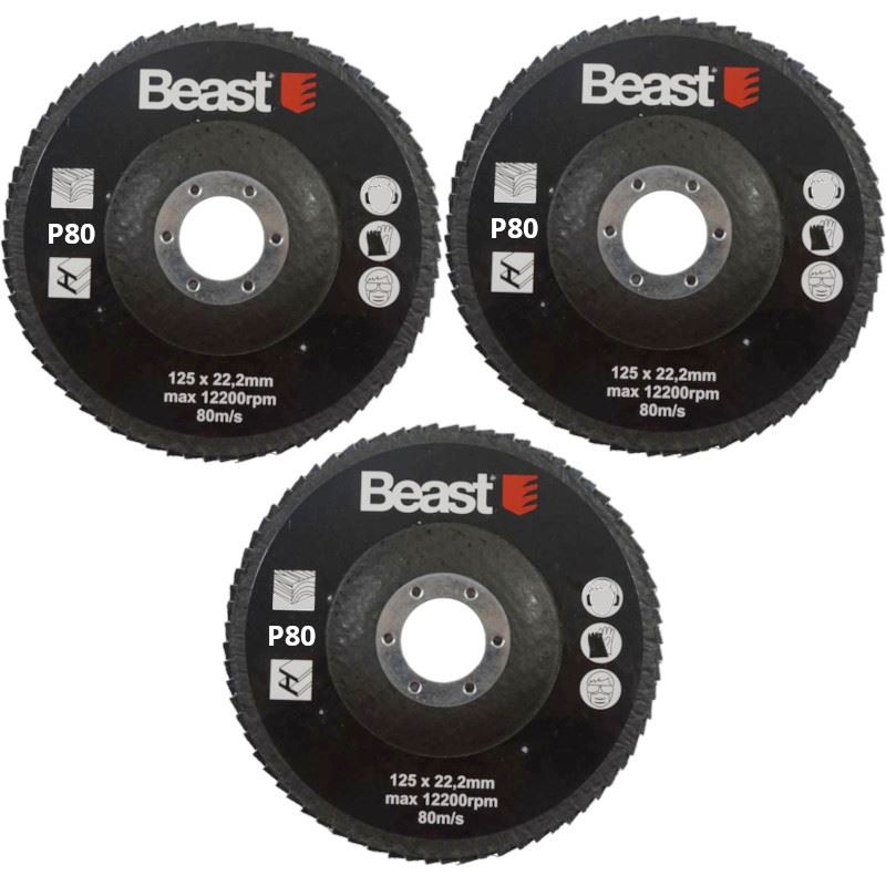 Flap Grinding Disc P80125 Mm 3-pack Beast