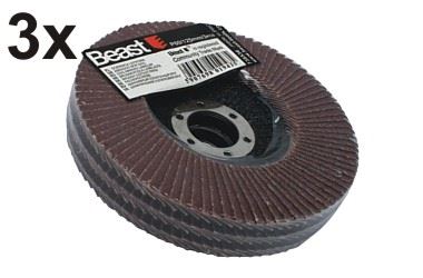 Flap Grinding Disc P40125 Mm 3 Pcs 22.2 Mm Hole Beast
