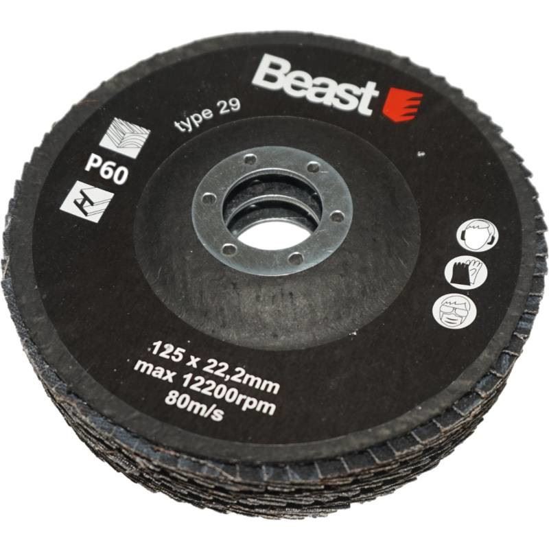 Disco Flap Abrasivo 125 Mm P60 3 Pcs 22 Mm Furo Besta
