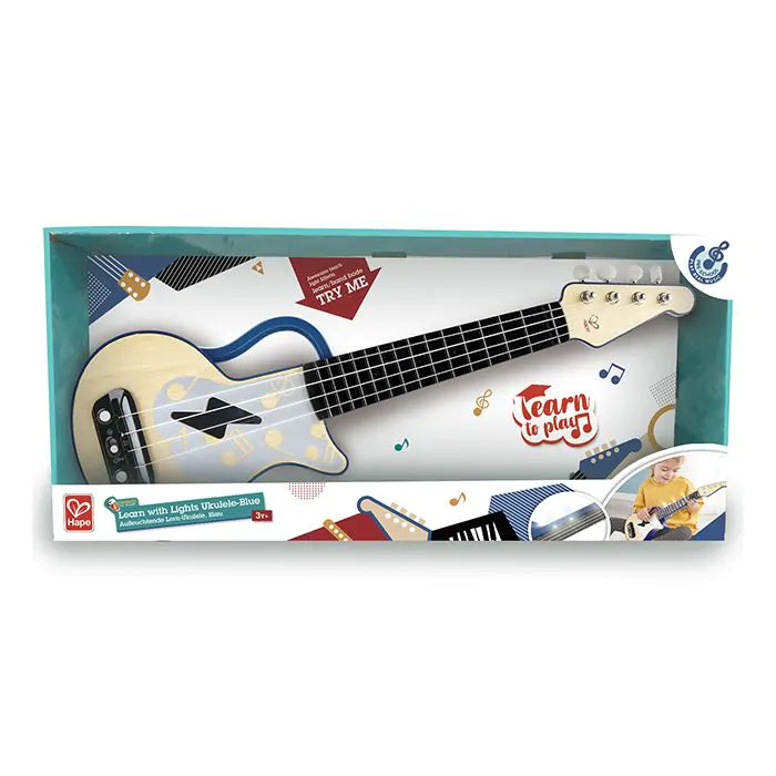 Hape Learn With Lights Ukulele Blue