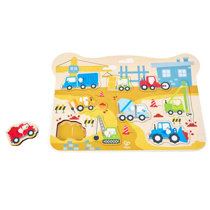 Пъзел с колчета Hape Construction Hape