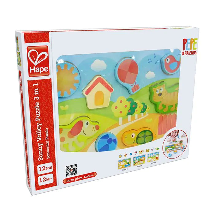 Hape Sunny Valley Puslespil 3 i 1