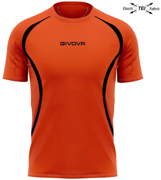 Running T-shirt Unisex Givova Running Orange-black Orange/black
